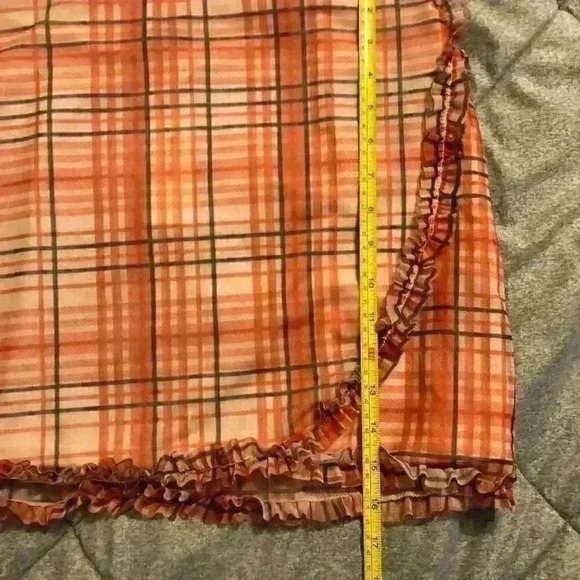Urban Outfitters Orange Plaid Skirt with Ruffle Detail‎ NWT - Picture 6 of 6